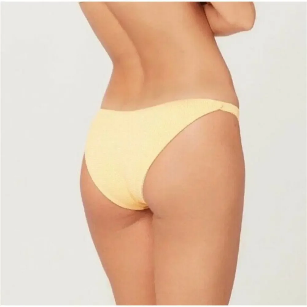NWT L*Space Camacho Love Plaid Yellow Gingham Bikini Swimsuit Bottoms Sz L